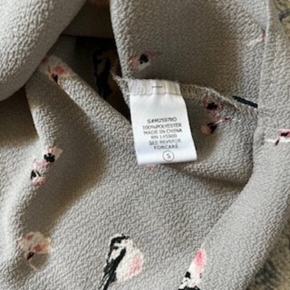 🧡3/15 Kaii Los Angeles Bird Floral Print Top Decorative Front Buttons Women's S - Picture 12 of 12